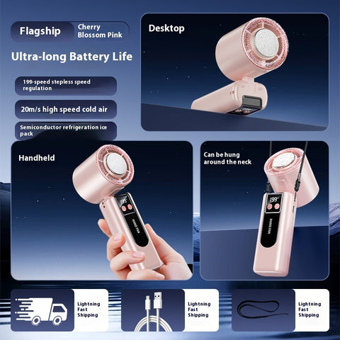 New Handheld Cooling Fan Foldable Portable Portable Small Mini Outdoor Halter Fan