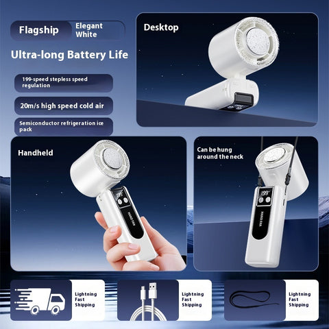 New Handheld Cooling Fan Foldable Portable Portable Small Mini Outdoor Halter Fan