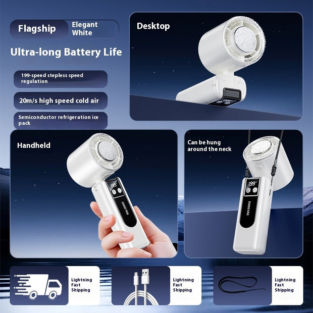 New Handheld Cooling Fan Foldable Portable Portable Small Mini Outdoor Halter Fan