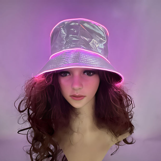 Bar Disco Glowing Bucket Hat Halloween Party LED Light