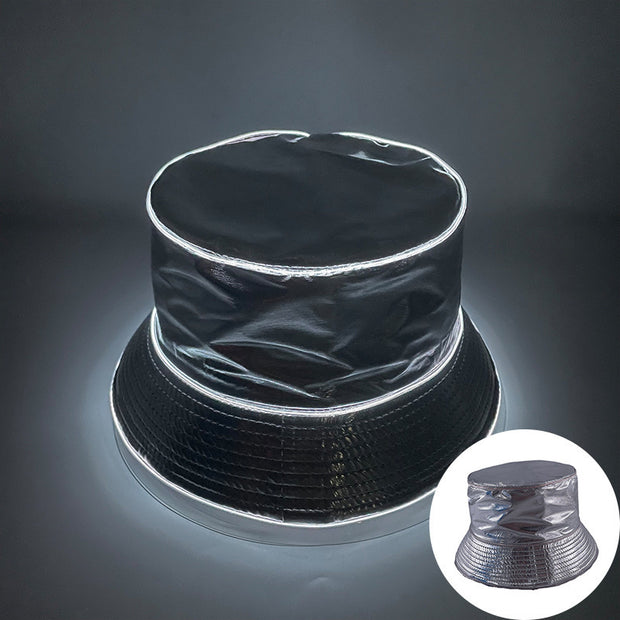 Bar Disco Glowing Bucket Hat Halloween Party LED Light