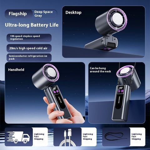 New Handheld Cooling Fan Foldable Portable Portable Small Mini Outdoor Halter Fan